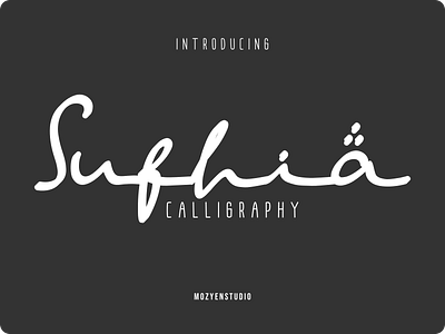 Sufhia app branding calligraphy handwritten logo scripts typography