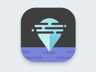 Night App Icon app blue icon location map navigation night pin purple