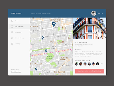 Meetup App Dashboard