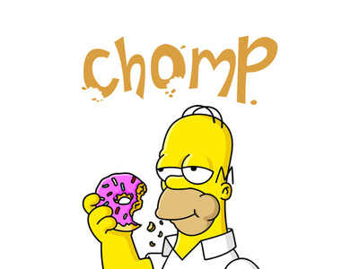 Chomp. Bite Sized Recipes branding typography design logo illustration