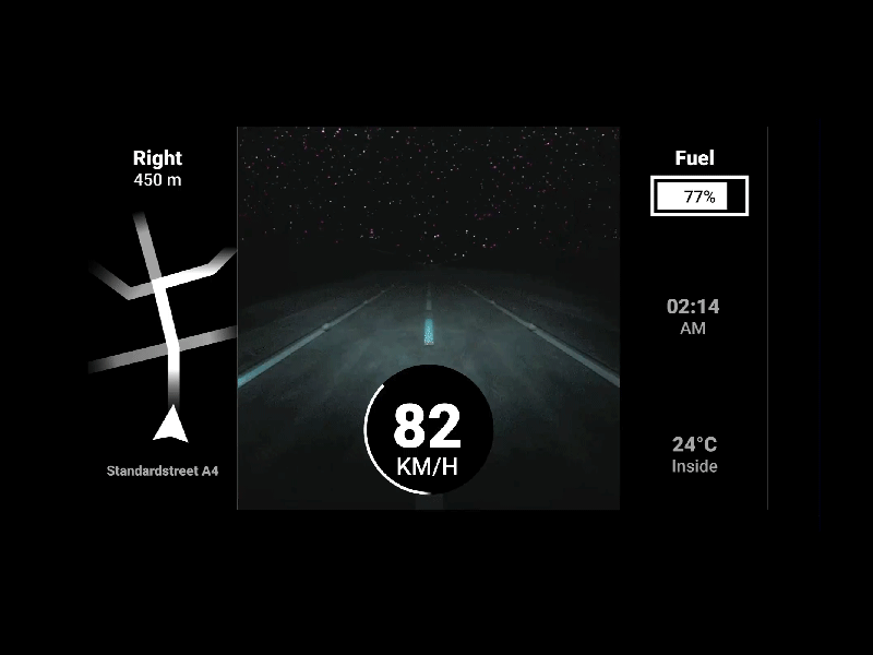 Daily UI 34 car car dashboard daily daily 100 challenge dailyui dashboard driving gif gif animated reduced travel