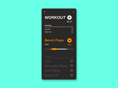 Daily UI 041 daily daily 100 challenge dailyui design gym material material design track tracker ui workout workout app workout tracker