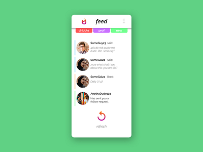 Daily UI 047 activity daily daily 100 challenge dailyui design feed load material design mobile mobile app refresh ui