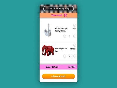 Daily UI 58 cart checkout daily daily 100 challenge dailyui mobile app shopping cart ui