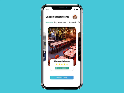 Restaurant table booking app app booking app clean concept design figma mobile mobile app mobile app design reservations restaurant ui