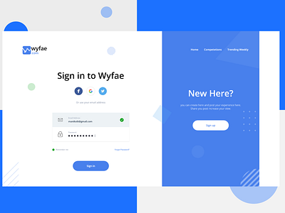 Social networking- WYFAE login page design