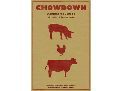 Chow Down 2011 bbq cookout poster print