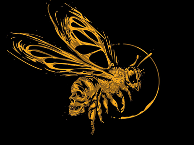 Human BEEing bee illustration skull tshirtdesign