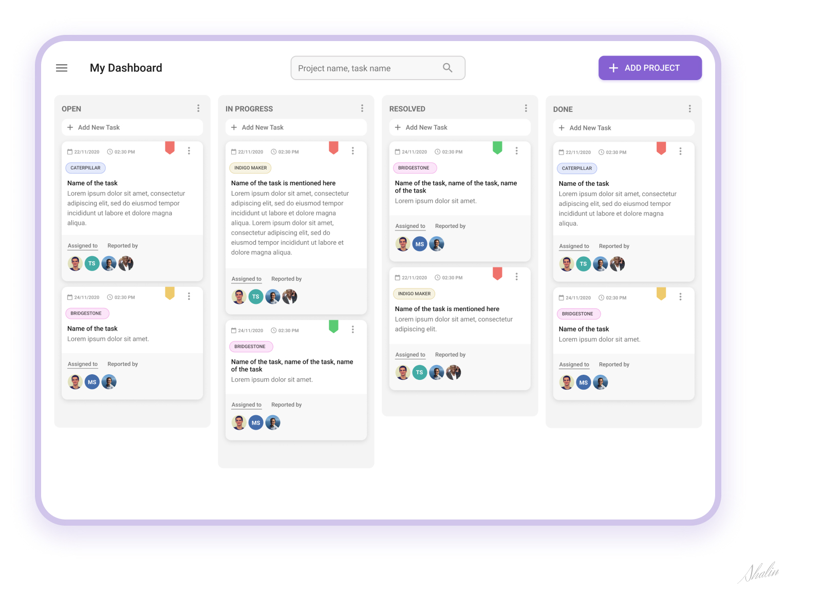 Kanban Dashboard by @shalin on Dribbble