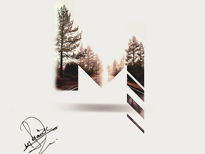 M! adobe photoshop adobe photoshop cc brushes colors double exposure forest graphic design letter lettering lettering art light logo mark photoshop road trip sign signature signature font tree