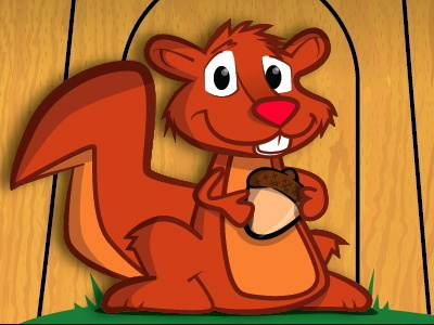 Squirrel Colored In illustration kids room
