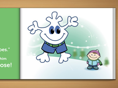Snowflake Main Character childrens book illustration vector