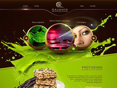 GAUMAYA website art design fresh gold green online splash web webdesign
