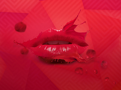 Free Valentine Wallpaper abstract abtract free juicy kiss lips love lovers low poly polygonal triangle wallpaper