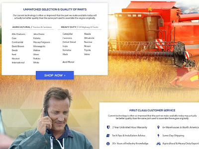 Parts Company Homepage Redesign ag agricultural agriculture automotive combine farmer heavy duty homepage parts tractor web design website
