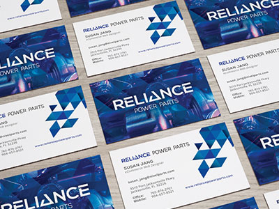 Branding Triangle Blue Business Cards