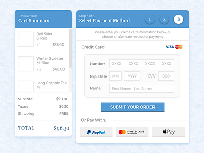 Daily UI #2 - Credit Card Checkout