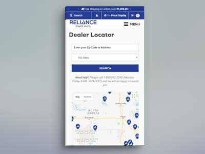 Dealer Locator interactive locator map mobile