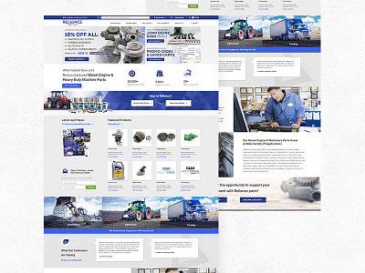 Ecommerce Home Page agricultural construction diesel engine landing page parts redesign tractor truck website