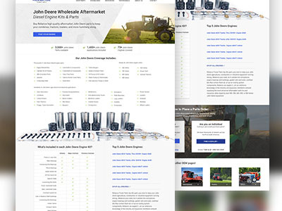 John Deere Landing Page ag combine diesel engine seo tractor website