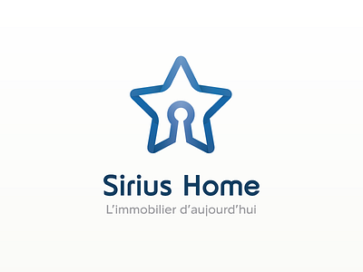 Logo Real Esate Sirius Home bran identity branding immobilier lock logo real estate real estate mark star