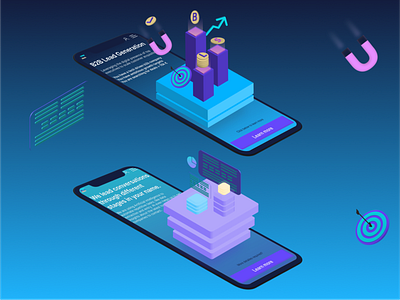 B2B concept design illustration isometric art ui ux