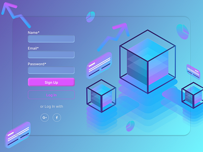 b2b SignUp design figma form design illustration isometric art registration form sign in ui ux