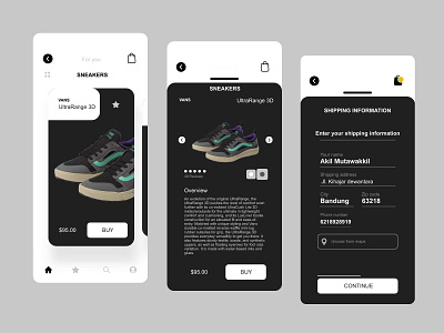 Sneakers app app application billing buying concept information mobile process shoes sneakers uidesign uxdesign