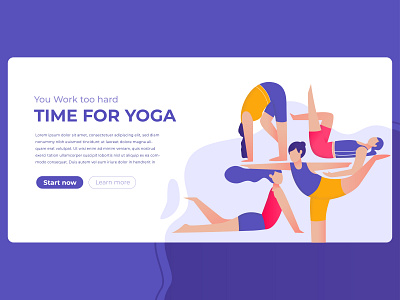 TIME FOR YOGA concept design health illustraion landingpage selfcare ui wealth yoga