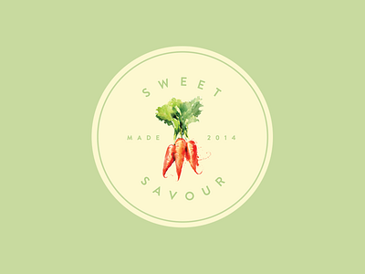 Sweet Savour Logo branding carrot circle hipster logo minimalistic natural organic stamp ux vegetable