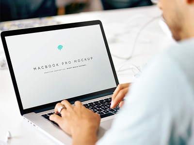 Free MacBook Mockup PSD agency apple branding free freebie hands mac macbook mockup photorealistic photoshop psd