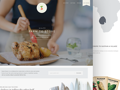 Sweet Savour Website Design branding farm kitchen minimalistic natural organic philanthropy recipe ui ux web website