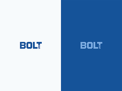 BOLT Logo Design blue bolt contractor logo minimalist screw software sturdy technology