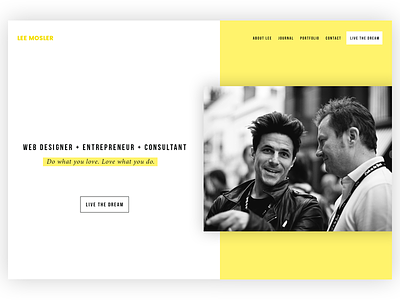 Lee Mosler Web Design bebas branding minimal minimalist typography ui ux web website yellow