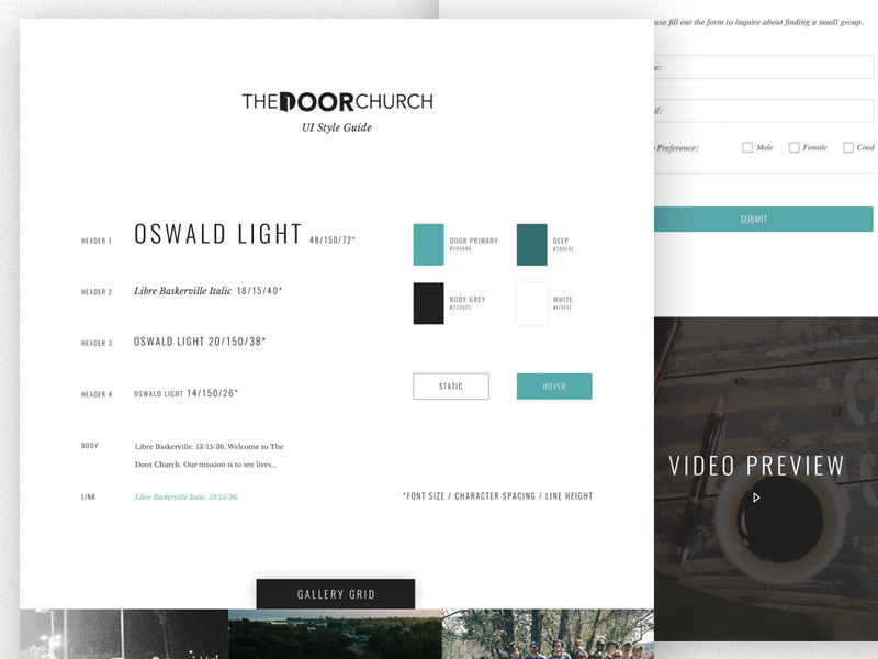 The Door Church Ui Style Guide By Brad Neathery For Right Brain