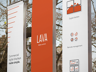 Lava City Banners ad advertising av branding dallas display icon line mockup outdoor red startup