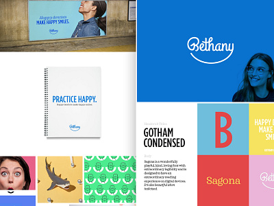 Bethany Brand System Concepts branding colorful concepts consultant dallas dentist happy logo mockups playful smile startup