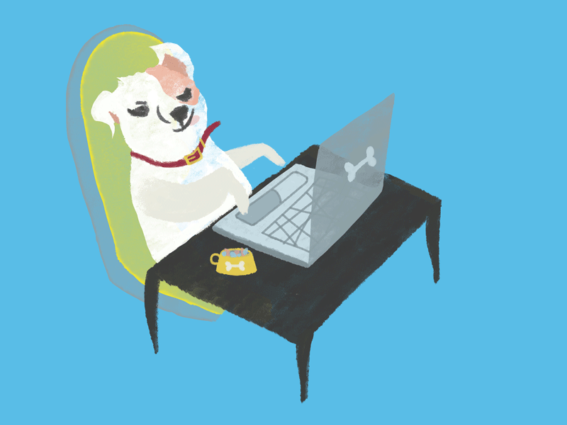 Working Day animation character dog drawing gif gif animation illustration loop texture work