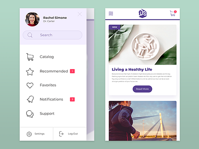 WholeScripts Mobile Nav Redesign mobile ui ui uiuxdesign