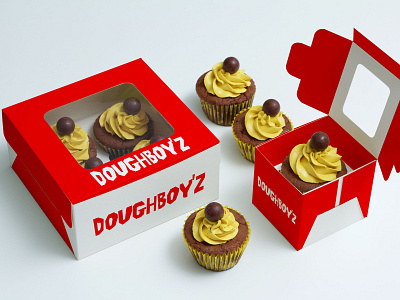 Doughboy'z Cupcake Branding brand identity branding mockup packaging