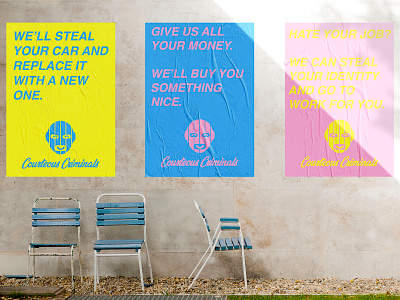 Courteous Criminals Posters branding logo mockup poster streetart