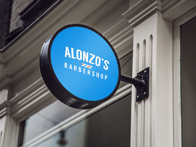 Alonzo's Barbershop Sign branding logo signage