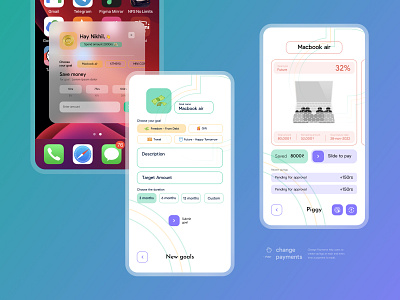 changepayments app change changepayments gold money pay payments piggy saving saving ui