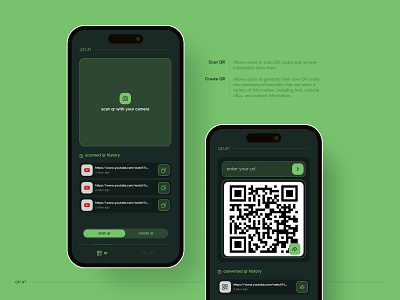 QR codes | UI Design - qrurl branding code generation graphic design logo qr qr app qr application qr code qr scanning scanning ui