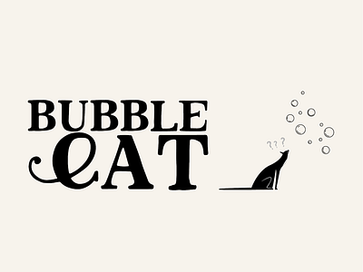 Bubble Cat bubble cat logo illustrator flat