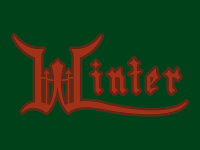Winter blackletter christmas custom type hand lettering title treatments winter