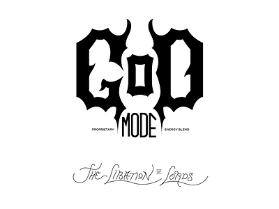 God Mode Logo Comp beverage branding energy drink hand lettering lettering logo logotype