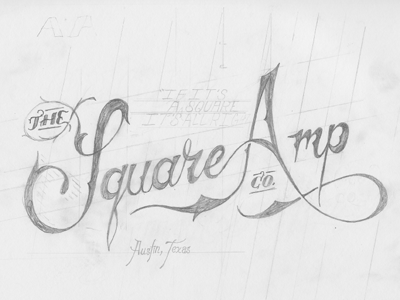 Square Amp Sketches amplifier amps branding guitars hand lettering lettering logo logotype