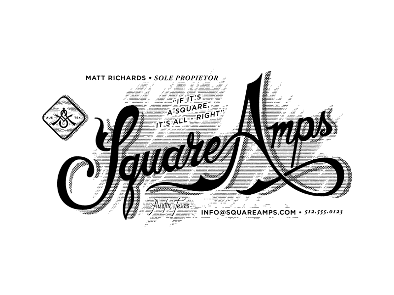 Square Amps Letterhead amplifier amps branding guitars hand lettering lettering logo logotype