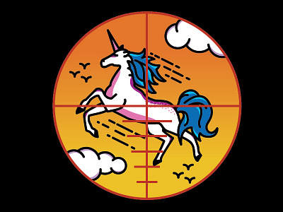 1-In-A-Million-Shot gun gunsight illustration mystical unicorn